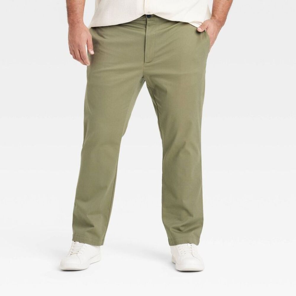 Open Box - Goodfellow & Co - Men's Comfort Wear Slim Fit Chino Pants Olive